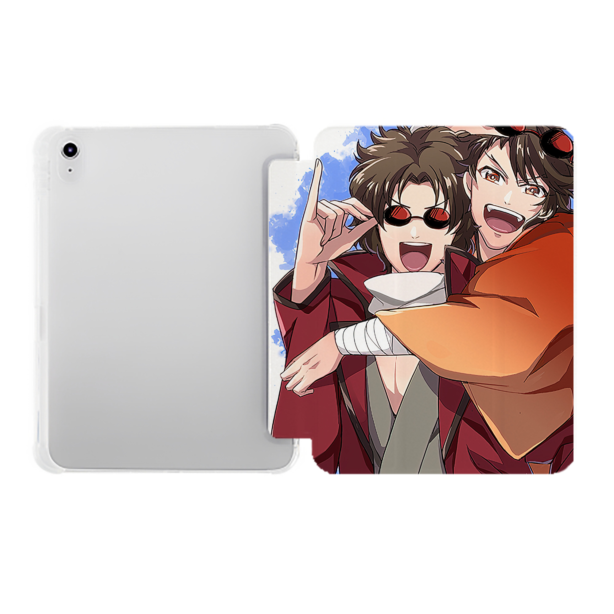 （画像用） ぎんたま 坂田銀時（さかたぎんとき） 神楽 志村新八（しむら しんぱち） GINTAMA Sakata Gintoki Kagura Shimura Shinpachi IPad ケース ペン収納付き 三つ折りスタンド PUレザー×シリコン 対応機種9.5/10.5/10.9インチ